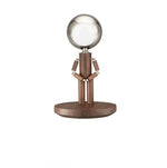 Solid Wooden Robot Moon Desk Bedroom Bedside Living Room Lamp Black Walnut Three color warm light