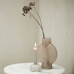 Spiral Frosted Glass Vase in Blush Pink
