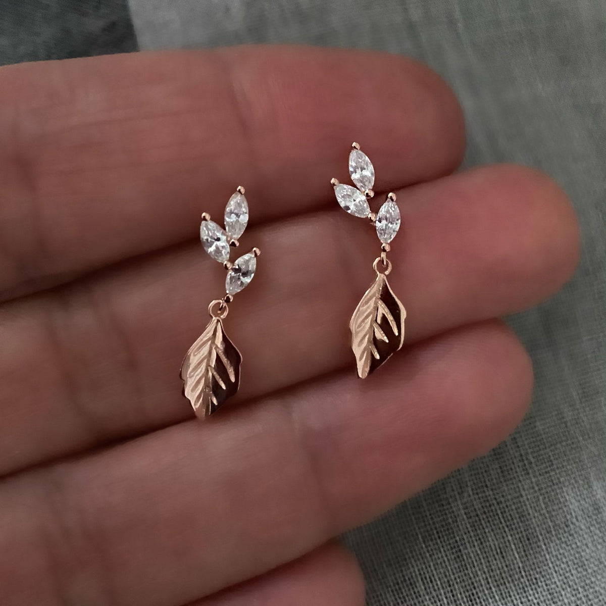 Spring Floral Rose Gold Earrings