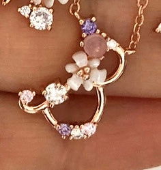 Spring letters- Initials - Rose gold plated silver B