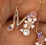 Spring letters- Initials - Rose gold plated silver M