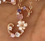 Spring letters- Initials - Rose gold plated silver S