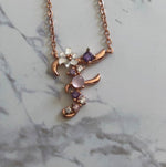 Spring letters- Initials - Rose gold plated silver F