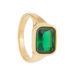 Square Cocktail Ring | Gold & Green