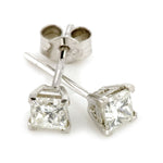 Square diamond round wire four claw studs