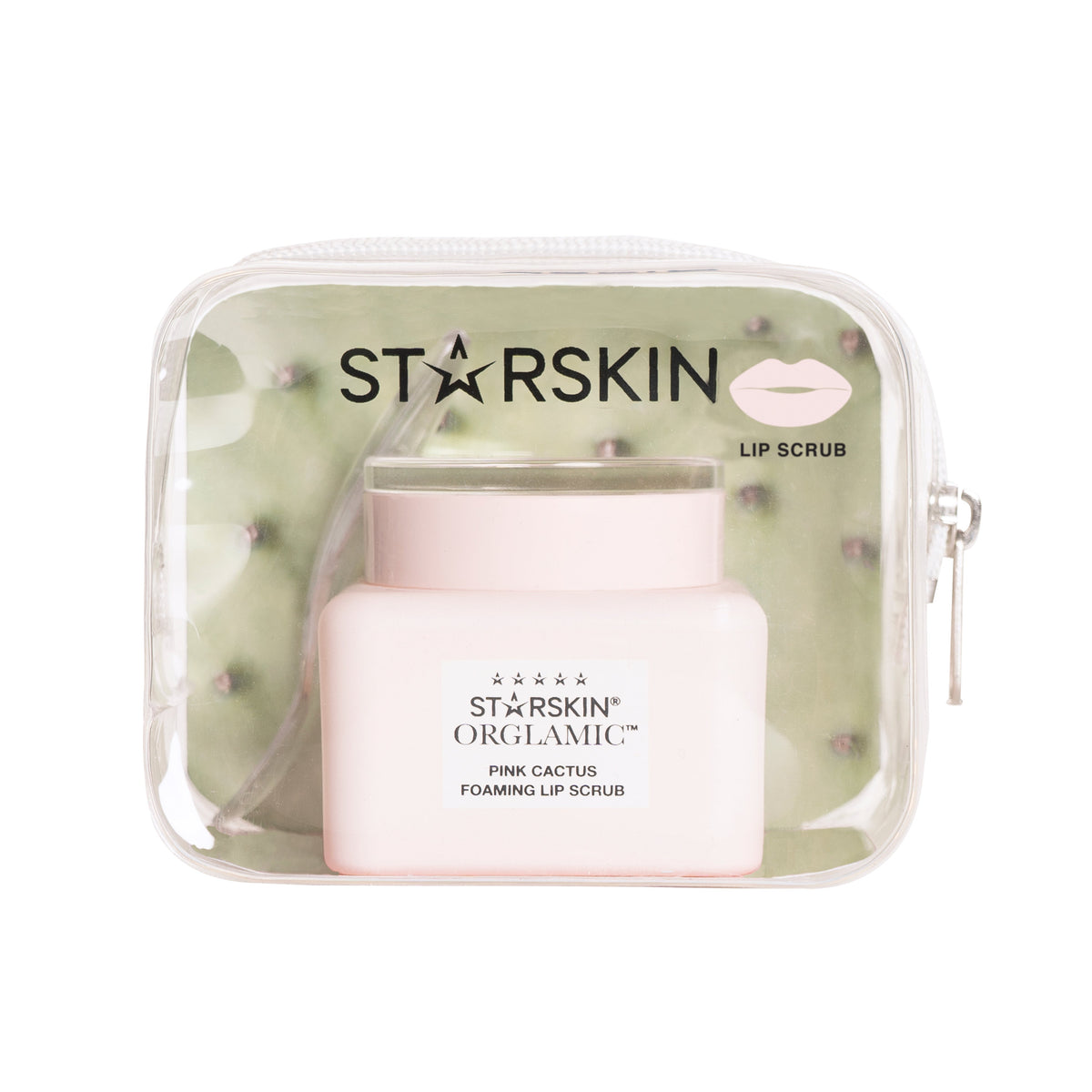 STARSKIN Orglamic Pink Cactus Foaming Lip Scrub Exfoliate and Smooth 15ml