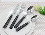 Cutlery Sets Stainless Steel Basic 24 piece Set Black Plastic PP Handle Dishwasher Safe