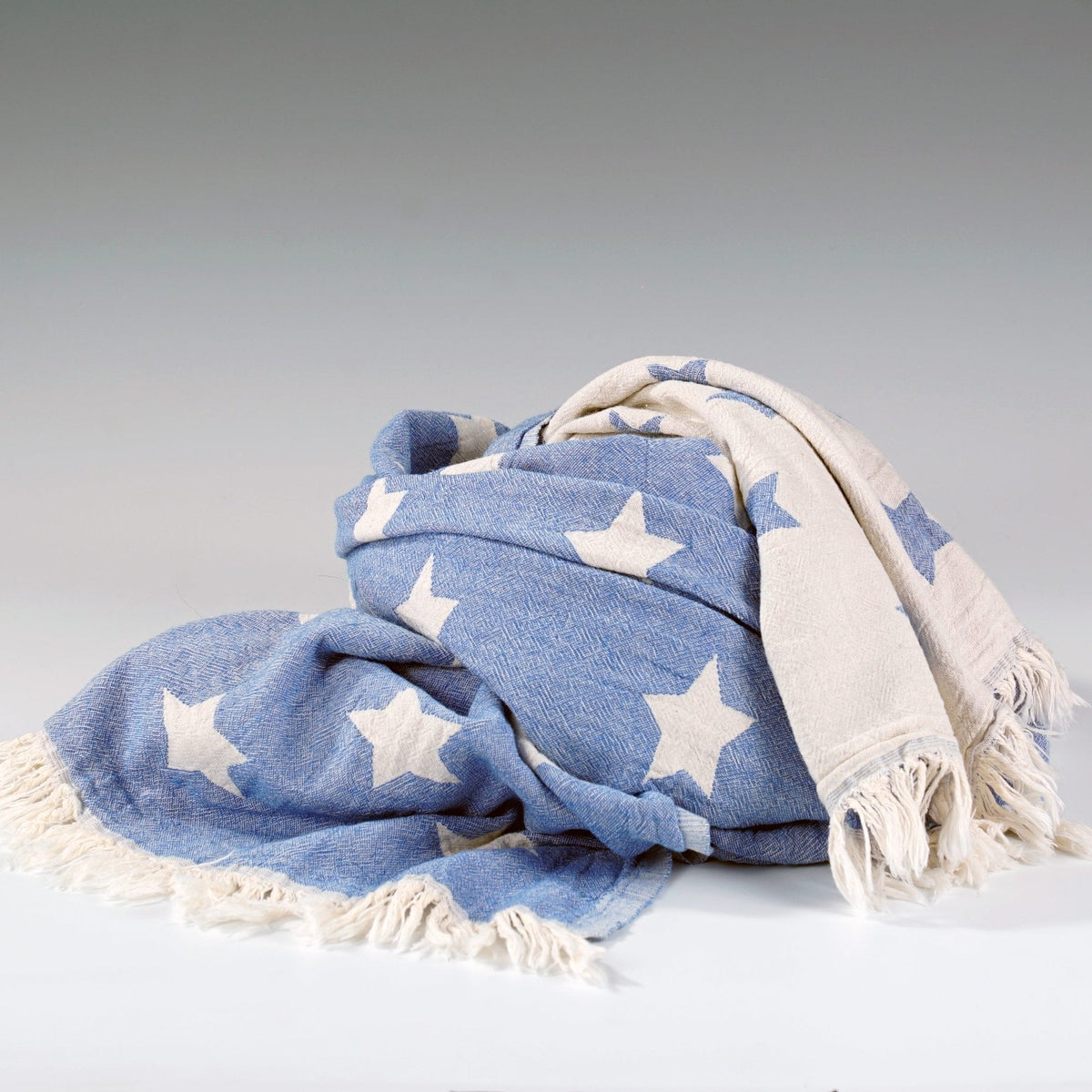Starbright Throw Navy Blue 100% Organic Cotton