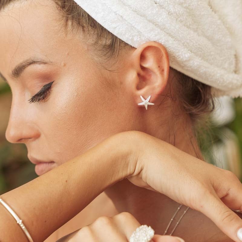 Dainty London Dainty Silver Starfish Studs