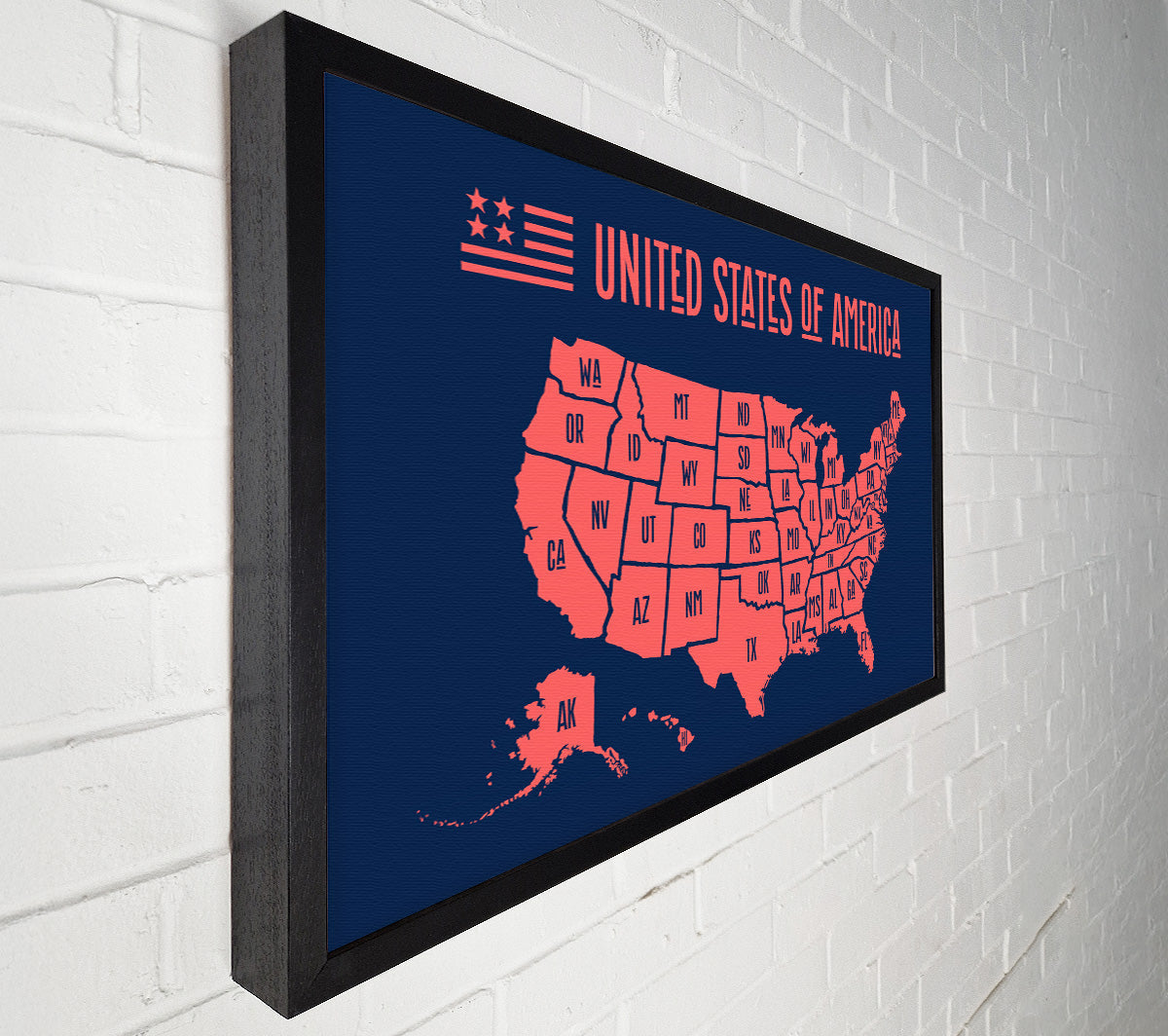 States Of America 1 Framed Canvas