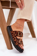 Step In Style Eco-Suede Platform Sandals with Buckle Straps