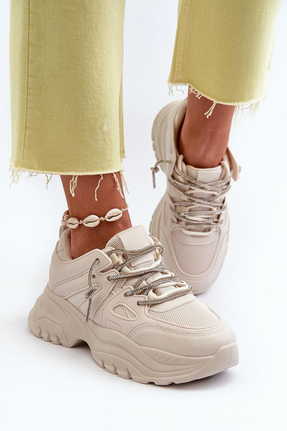 Step In Style Massive Platform Sneakers with Decorative Lacing