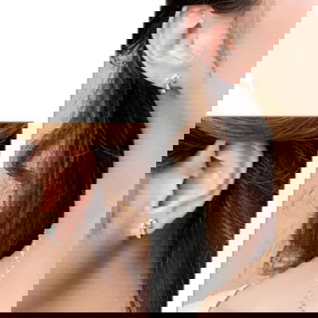 Sterling Silver U Shape Hoop Studs Minimalist Stud Ear Pierced Zircon Earrings