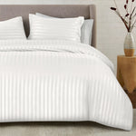Stripe Duvet Cover Set White