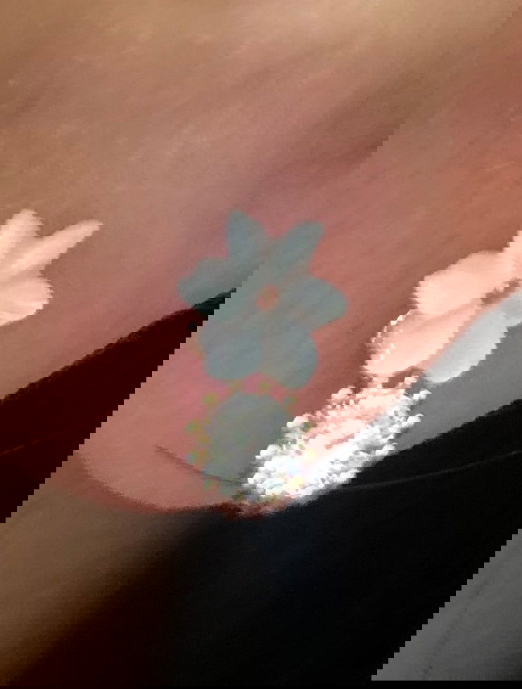 Studs with Spring flowers NO 15 White Rose Gold Plated Silver