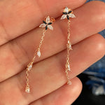 Studs with Spring flowers NO 11 White Rose Gold Plated Silver