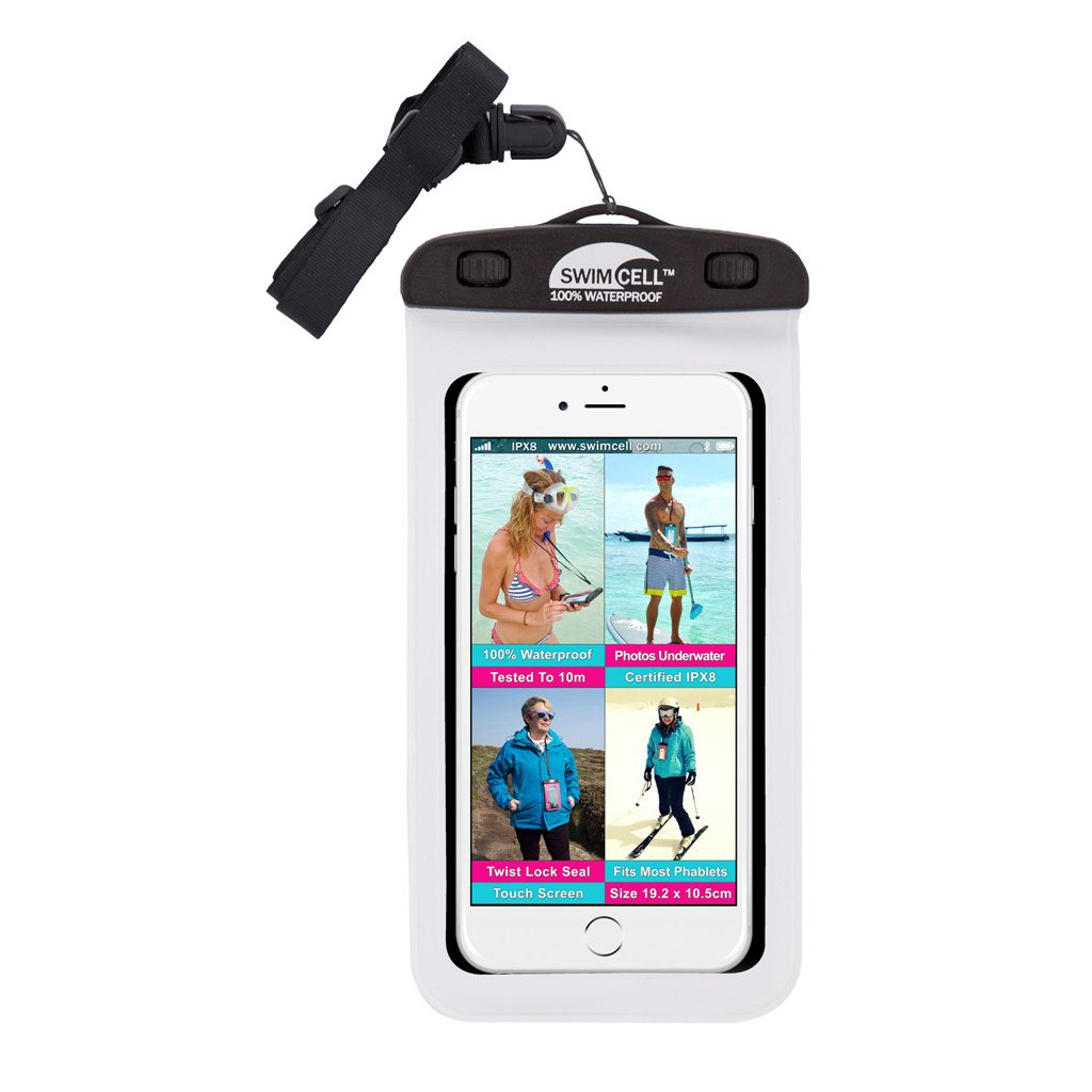 SwimCell Waterproof Phone Case - Large White