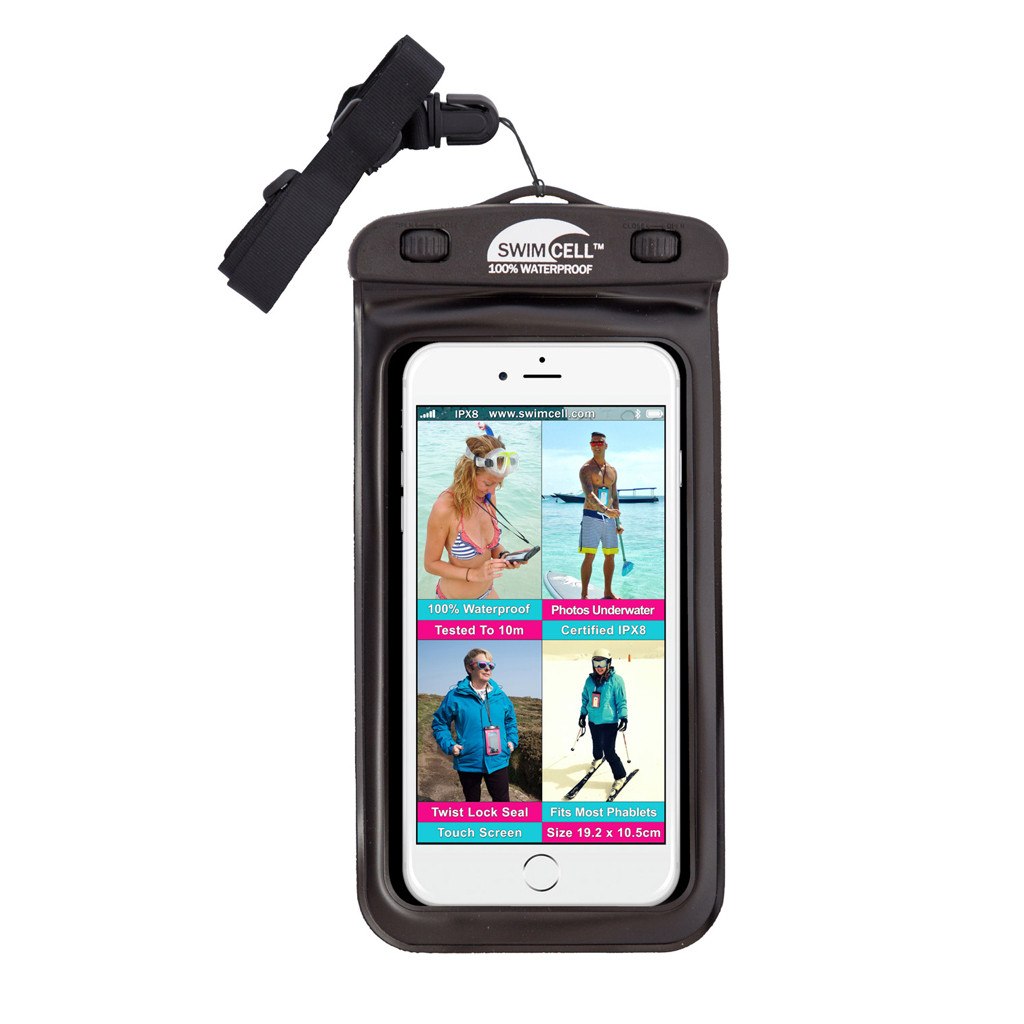 SwimCell Waterproof Phone Case - Large Black