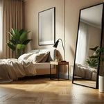 Takara- Full Length Leaner Black Metal Rectangle Mirror - 180cm x 60cm