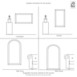 Takara- Full Length Leaner Gold Metal Rectangle Mirror - 150cm x 60cm