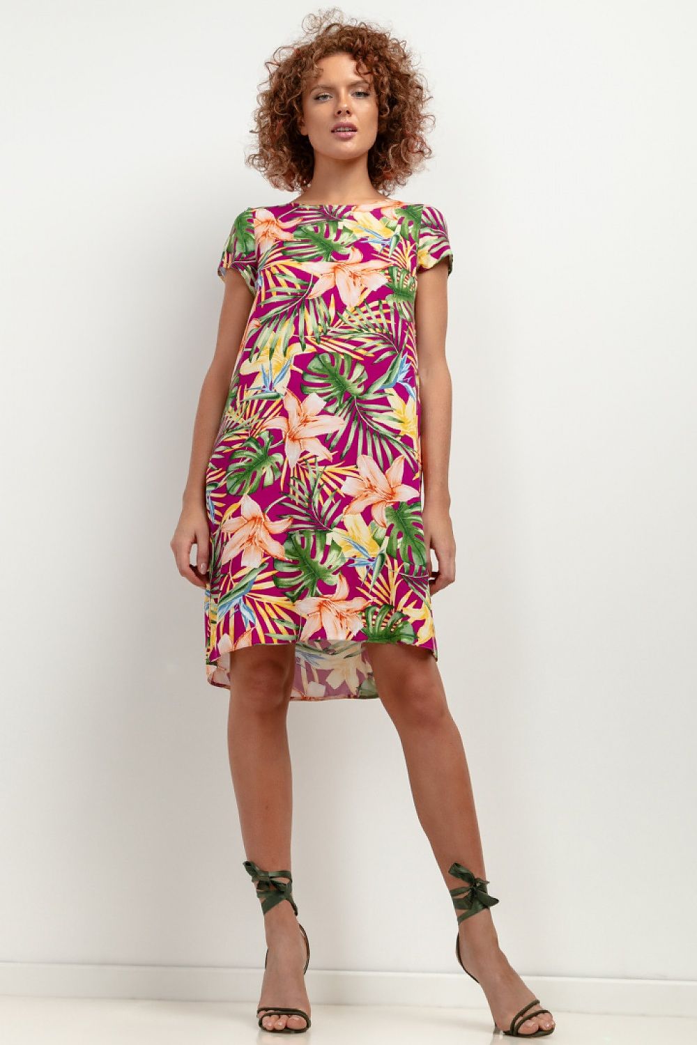 Tessita Patterned Viscose Knee-Length Day Dress