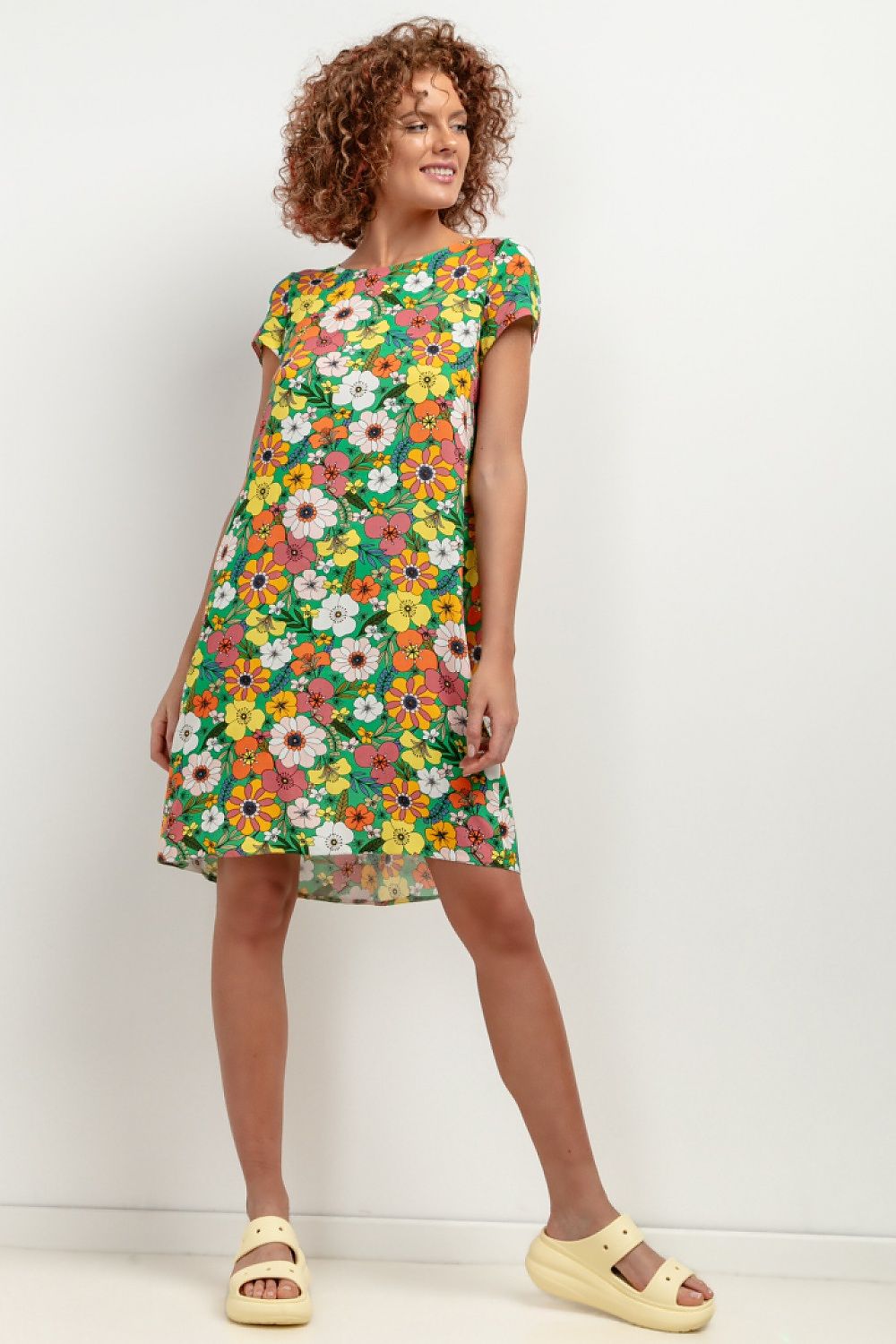 Tessita Patterned Viscose Knee-Length Day Dress