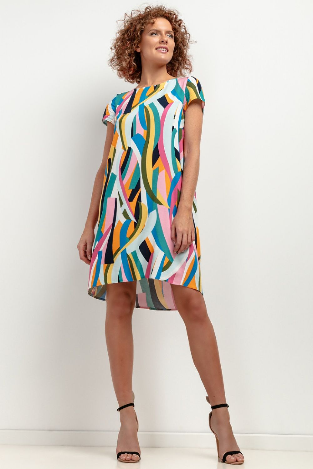 Tessita Patterned Viscose Knee-Length Day Dress
