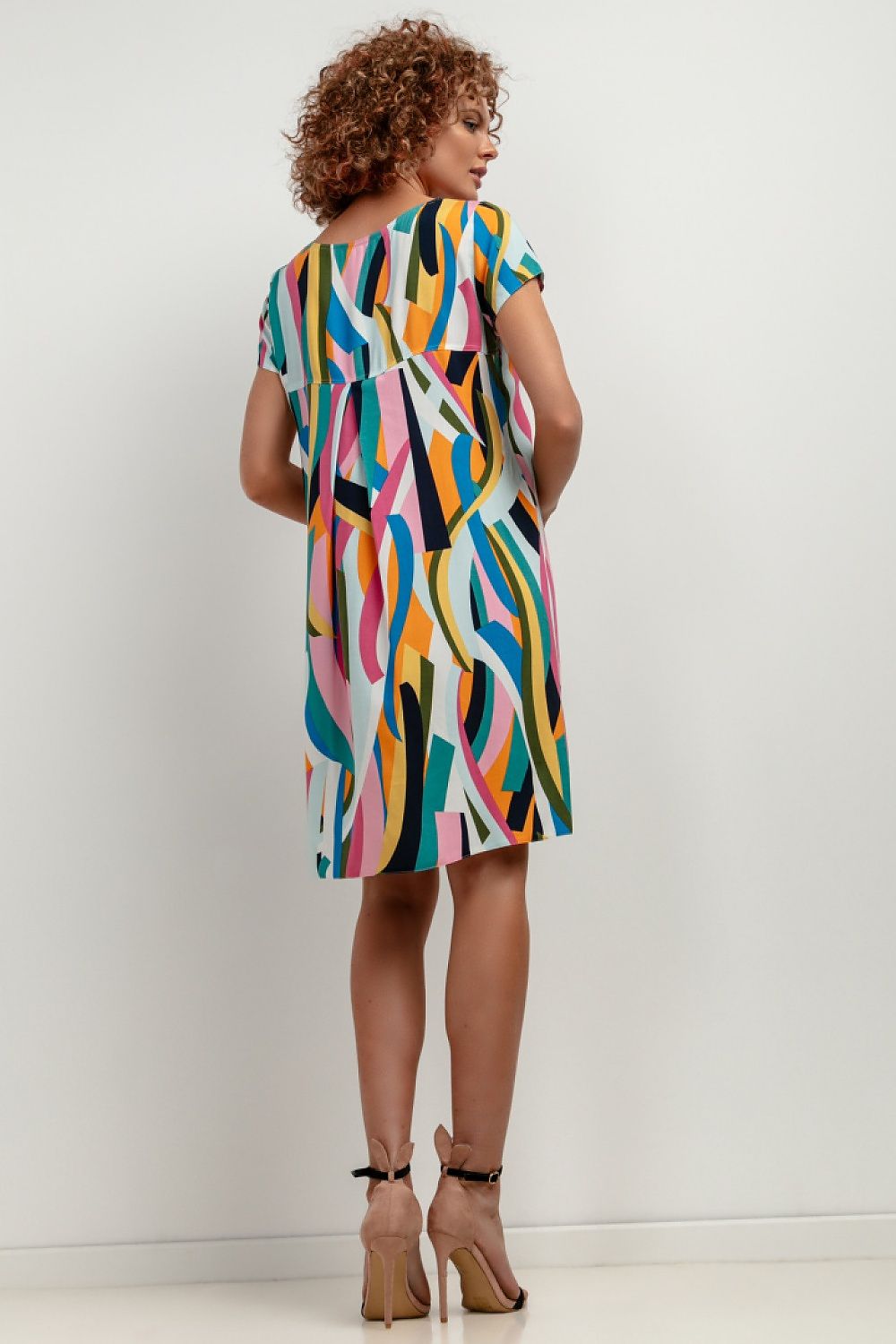 Tessita Patterned Viscose Knee-Length Day Dress