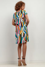 Tessita Patterned Viscose Knee-Length Day Dress