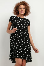 Tessita Patterned Viscose Knee-Length Day Dress black