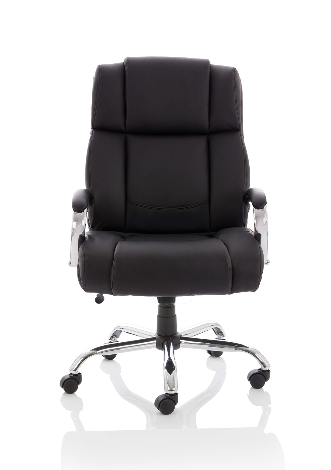 Texas High Back Heavy Duty Executive Black Leather Office Chair with Arms Black Leather