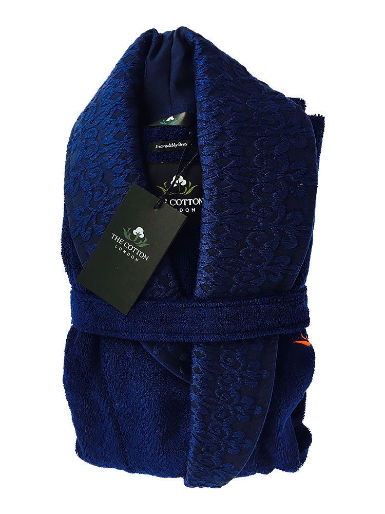 The Cotton Signature Bathrobe - Blue