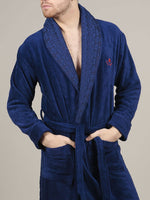 The Cotton Signature Bathrobe - Blue