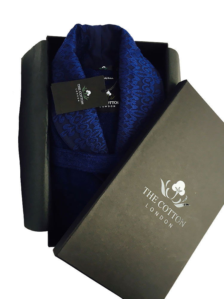 The Cotton Signature Bathrobe - Blue