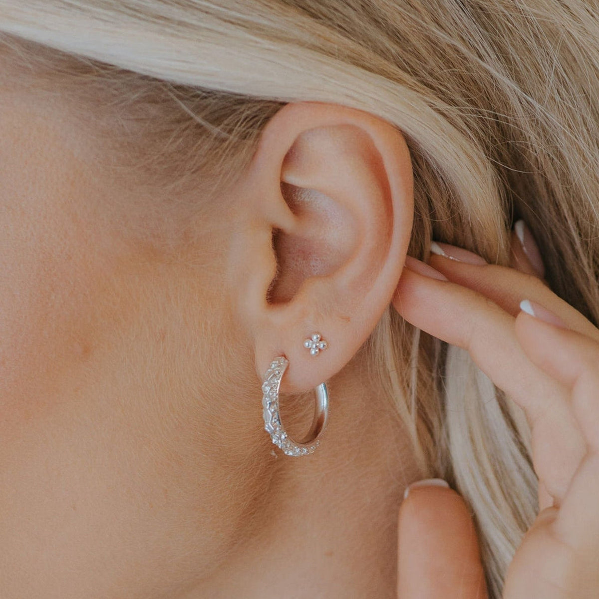 Dainty London The Silver Hebe Hoops
