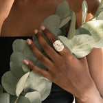 Dainty London Silver Statement Saddle Ring - Hemera