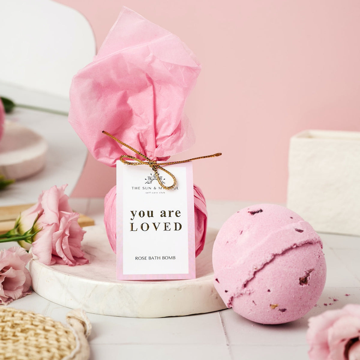 You Are Loved - Rose Bath Bomb Self-Love Soak