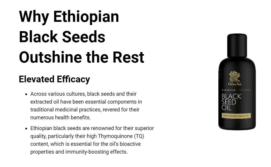 TheGreenArk Ethiopian Organic Virgin Black Seed Oil 100ml