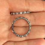 Thin pave-set ring with Small Square clear zircon stones