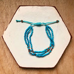 Three Row Turquoise Friendship Bracelet