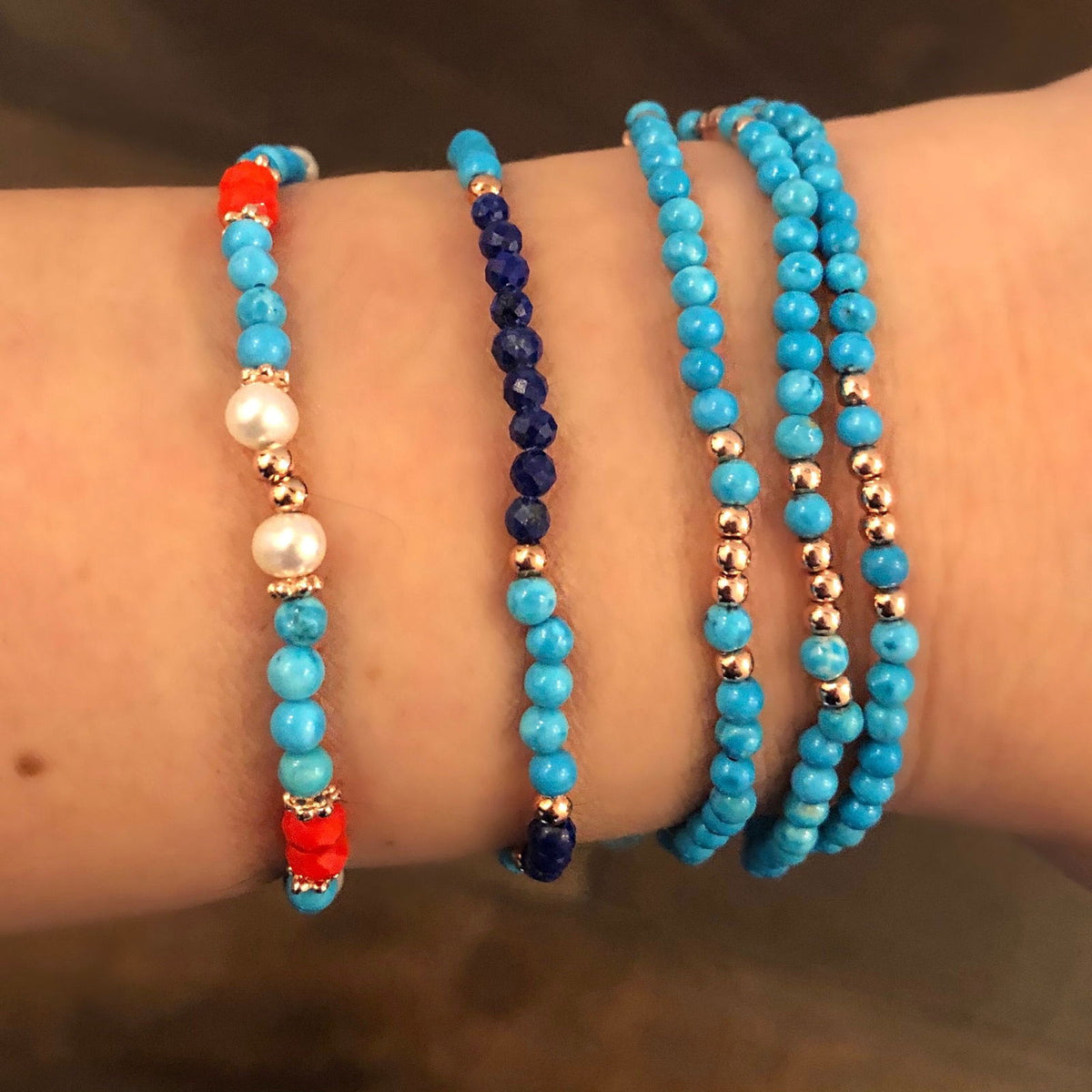 Three Row Turquoise Friendship Bracelet