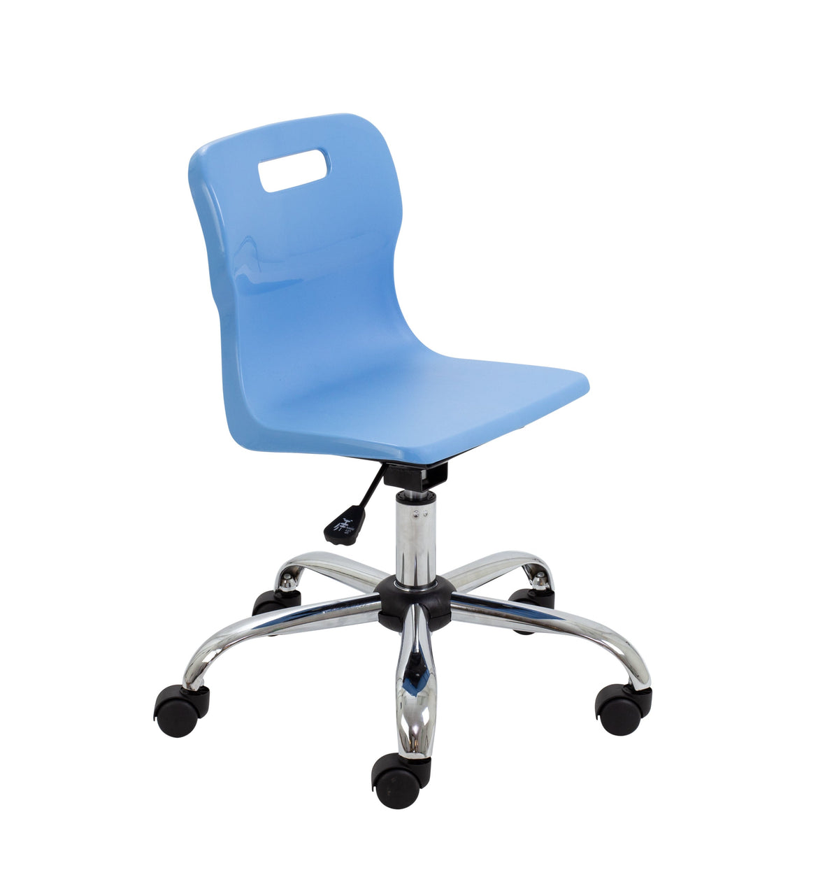 Titan Swivel Junior Chair (365 to 435mm) Sky Blue Castors