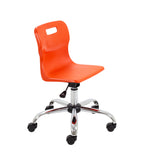 Titan Swivel Junior Chair (365 to 435mm) Orange Castors