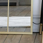 Tomi - Full Length Gold Metal Arched Lattice Window Mirror - 150cm x 60cm.