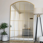 Tomi- Full Length Gold Metal Arched Lattice Window Mirror - 200cm x 120cm