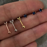 Tragus - Piercing Blue Zircon dot - Rose Gold Plated