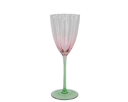 Set of Two Colourflow Fluted Wine Glasses