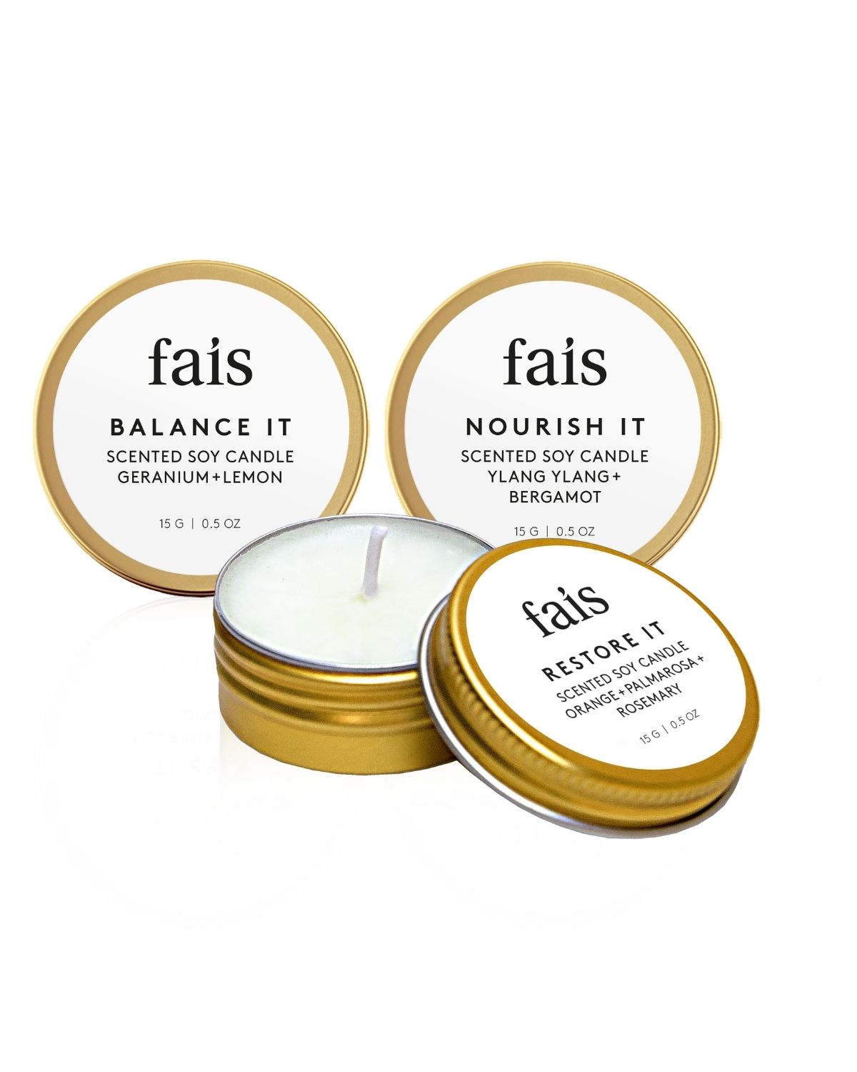 Fais Travel Scented Soy Handpoured Candles Set