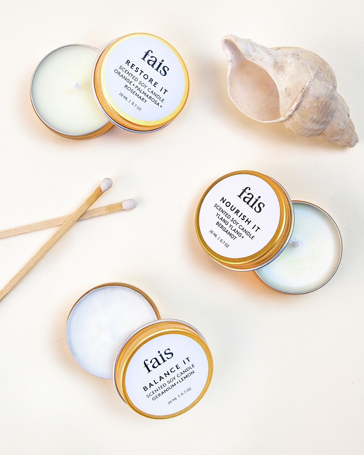 Fais Travel Scented Soy Handpoured Candles Set