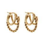 Triple Threaded Gold Hoops